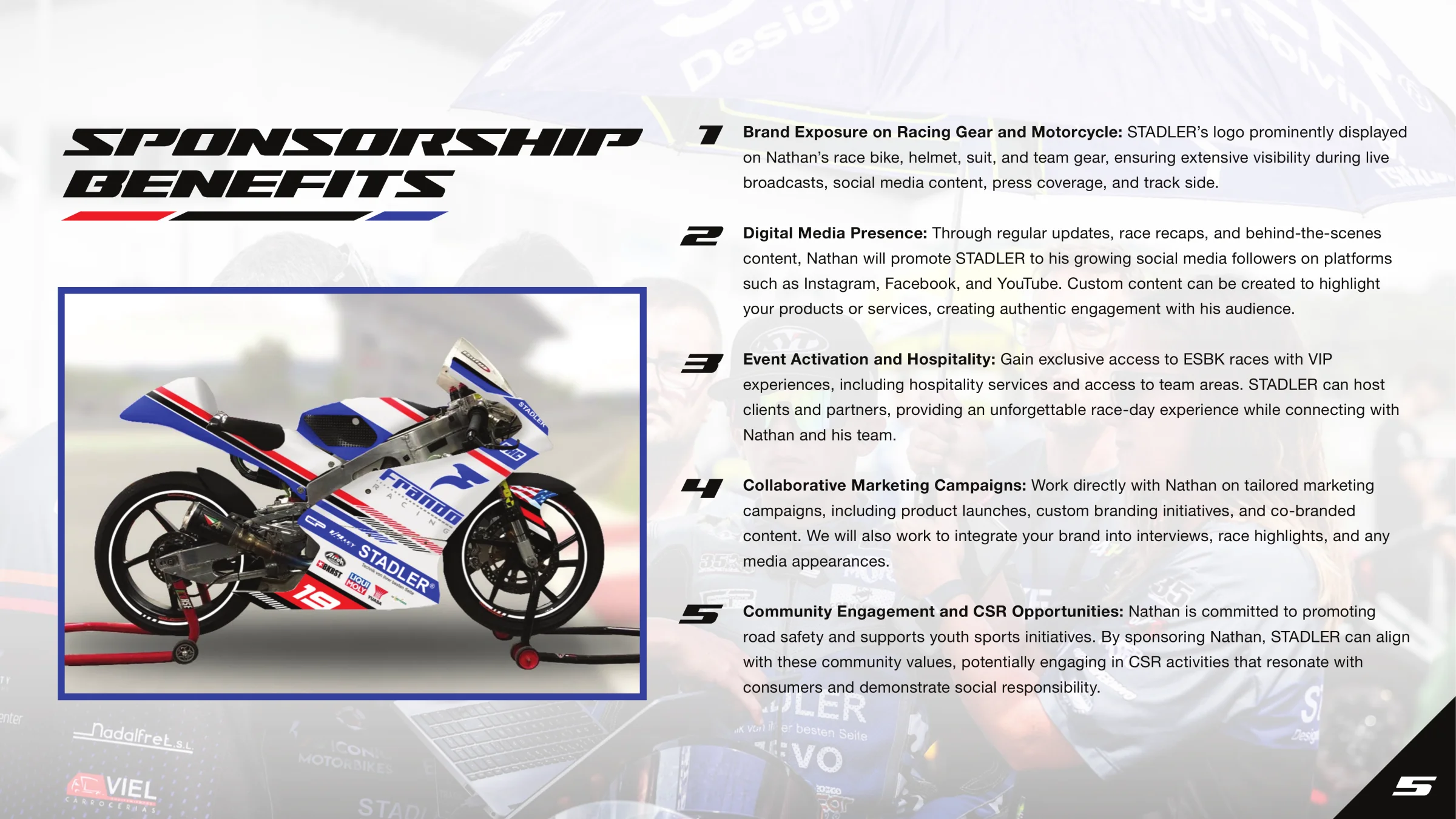 Sponsorship benefits